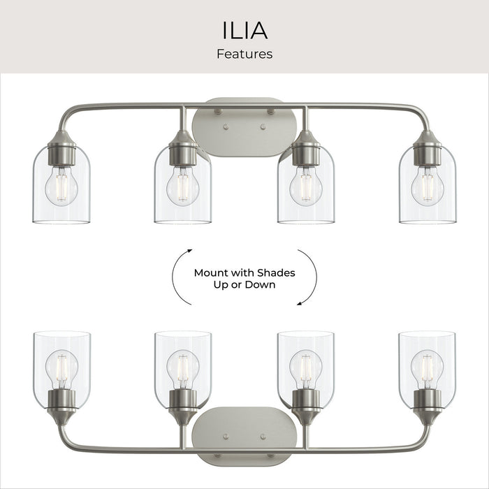 Myhouse Lighting Progress Lighting - P300574-009 - Four Light Bath Vanity - Ilia - Brushed Nickel
