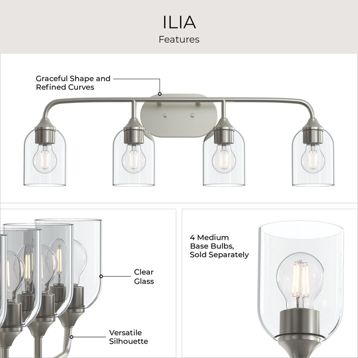 Myhouse Lighting Progress Lighting - P300574-009 - Four Light Bath Vanity - Ilia - Brushed Nickel