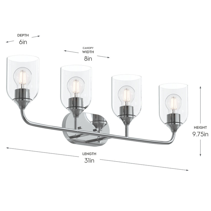 Myhouse Lighting Progress Lighting - P300574-015 - Four Light Bath Vanity - Ilia - Polished Chrome