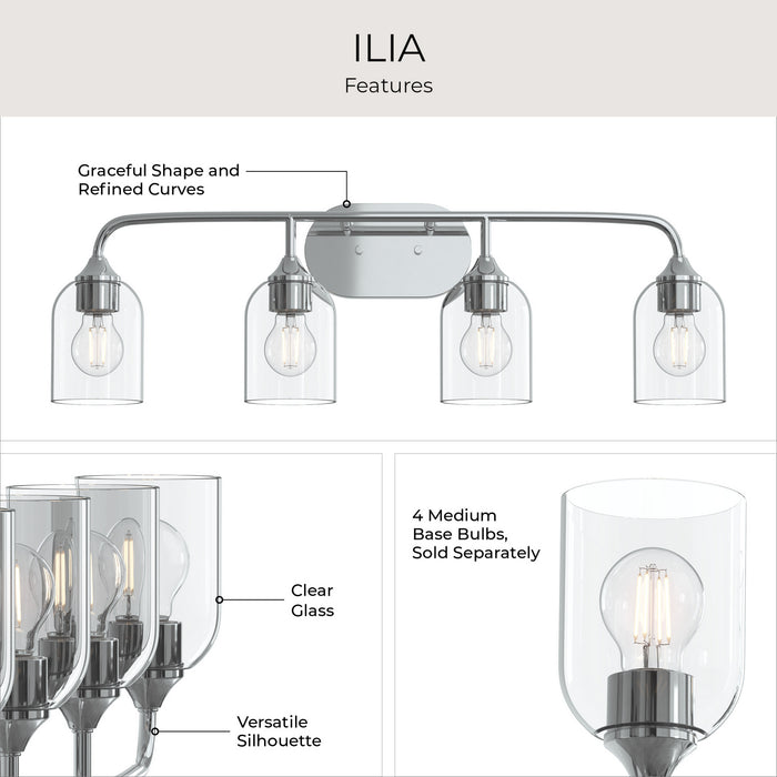 Myhouse Lighting Progress Lighting - P300574-015 - Four Light Bath Vanity - Ilia - Polished Chrome