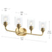 Myhouse Lighting Progress Lighting - P300574-191 - Four Light Bath Vanity - Ilia - Brushed Gold