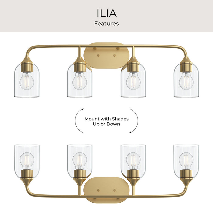 Myhouse Lighting Progress Lighting - P300574-191 - Four Light Bath Vanity - Ilia - Brushed Gold