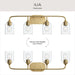 Myhouse Lighting Progress Lighting - P300574-191 - Four Light Bath Vanity - Ilia - Brushed Gold
