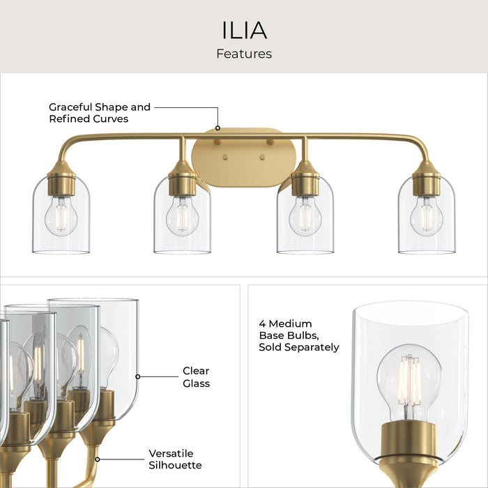 Myhouse Lighting Progress Lighting - P300574-191 - Four Light Bath Vanity - Ilia - Brushed Gold