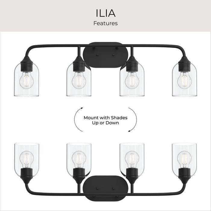 Myhouse Lighting Progress Lighting - P300574-31M - Four Light Bath Vanity - Ilia - Matte Black