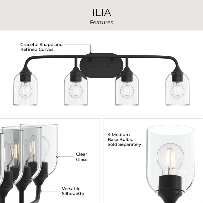 Myhouse Lighting Progress Lighting - P300574-31M - Four Light Bath Vanity - Ilia - Matte Black