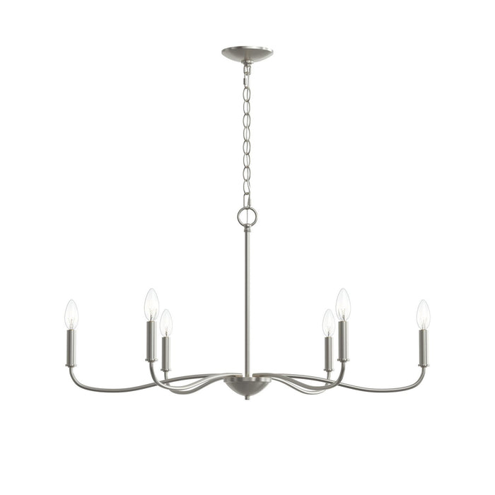 Myhouse Lighting Progress Lighting - P400463-009 - Six Light Chandelier - Ilia - Brushed Nickel