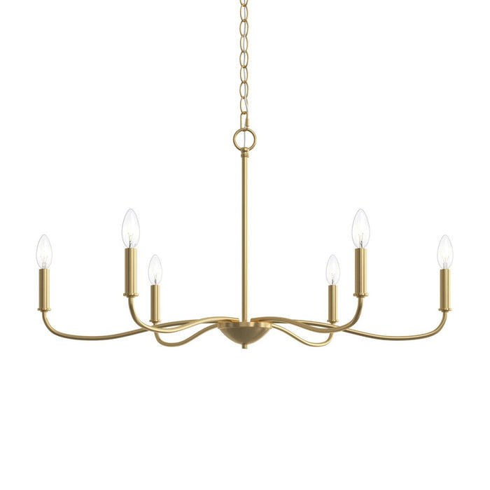Myhouse Lighting Progress Lighting - P400463-191 - Six Light Chandelier - Ilia - Brushed Gold