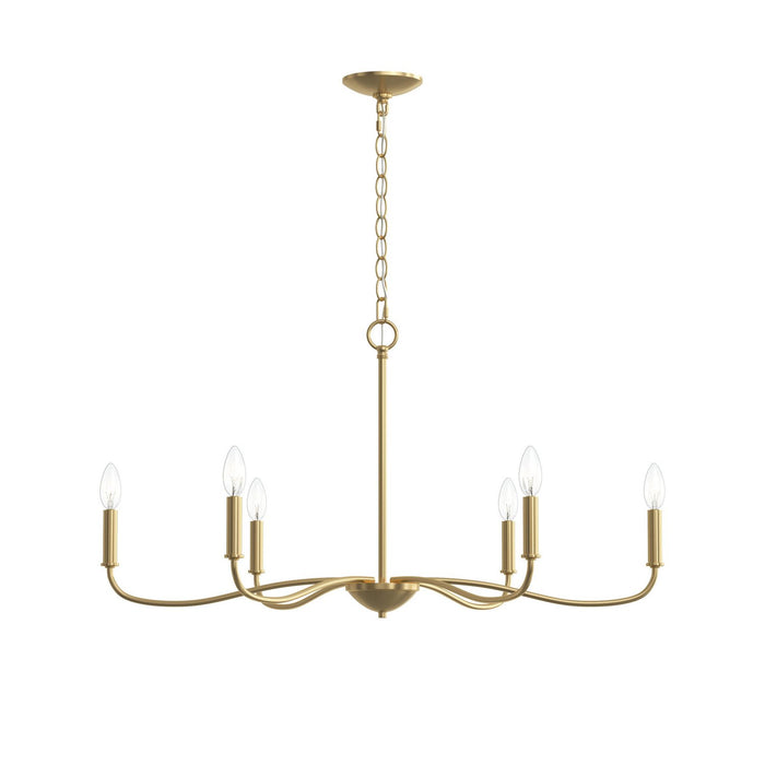 Myhouse Lighting Progress Lighting - P400463-191 - Six Light Chandelier - Ilia - Brushed Gold