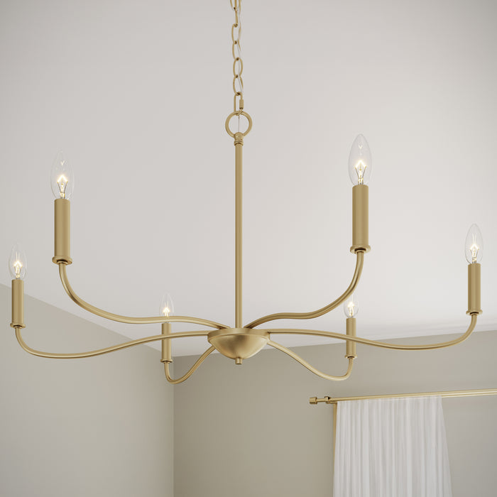 Myhouse Lighting Progress Lighting - P400463-191 - Six Light Chandelier - Ilia - Brushed Gold