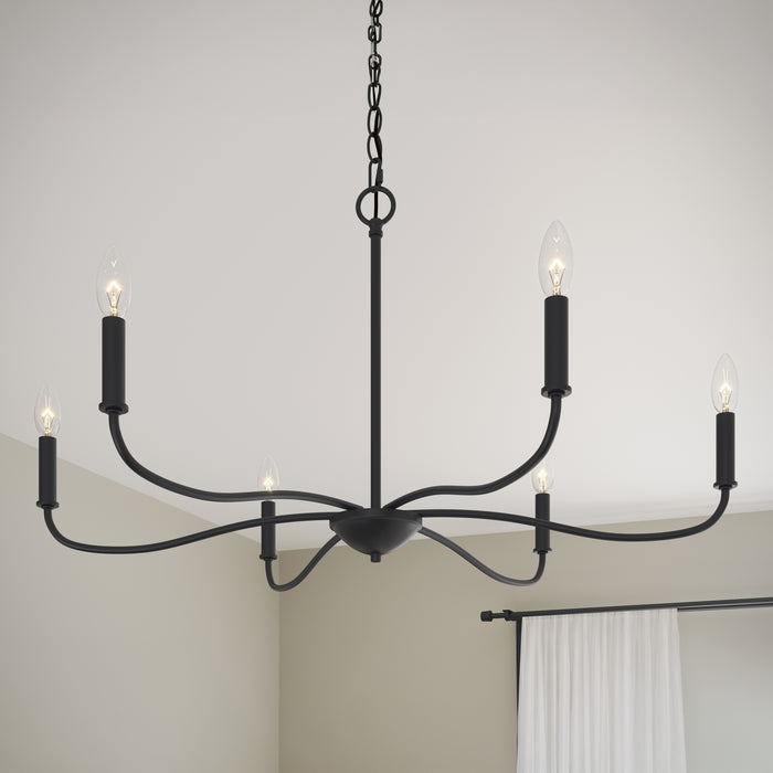 Myhouse Lighting Progress Lighting - P400463-31M - Six Light Chandelier - Ilia - Matte Black