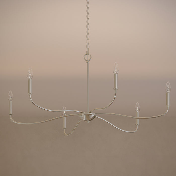 Myhouse Lighting Progress Lighting - P400464-009 - Six Light Chandelier - Ilia - Brushed Nickel