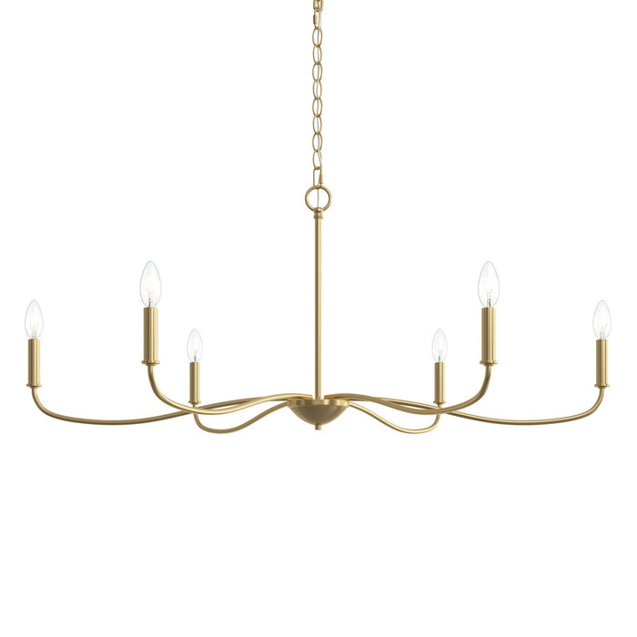 Myhouse Lighting Progress Lighting - P400464-191 - Six Light Chandelier - Ilia - Brushed Gold