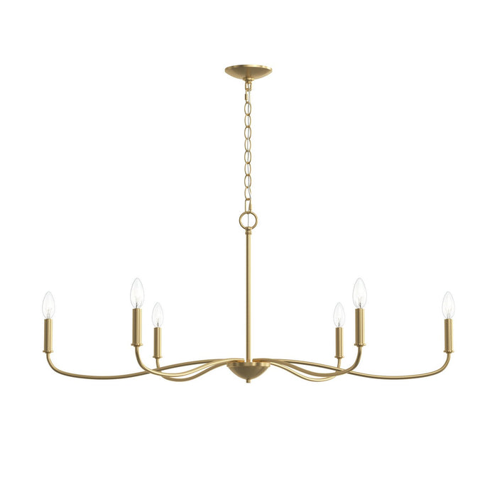 Myhouse Lighting Progress Lighting - P400464-191 - Six Light Chandelier - Ilia - Brushed Gold