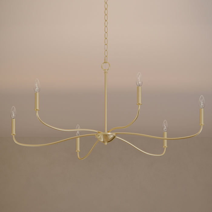 Myhouse Lighting Progress Lighting - P400464-191 - Six Light Chandelier - Ilia - Brushed Gold