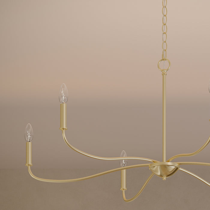 Myhouse Lighting Progress Lighting - P400464-191 - Six Light Chandelier - Ilia - Brushed Gold