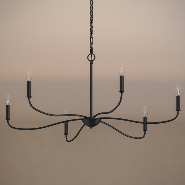 Myhouse Lighting Progress Lighting - P400464-31M - Six Light Chandelier - Ilia - Matte Black