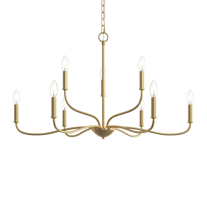 Myhouse Lighting Progress Lighting - P400465-191 - Nine Light Chandelier - Ilia - Brushed Gold