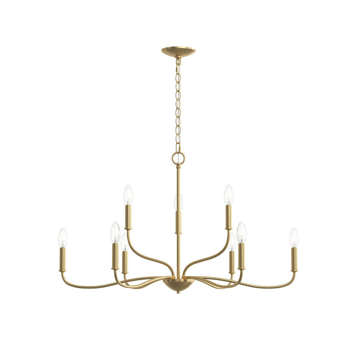 Myhouse Lighting Progress Lighting - P400465-191 - Nine Light Chandelier - Ilia - Brushed Gold