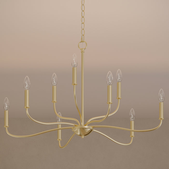 Myhouse Lighting Progress Lighting - P400465-191 - Nine Light Chandelier - Ilia - Brushed Gold