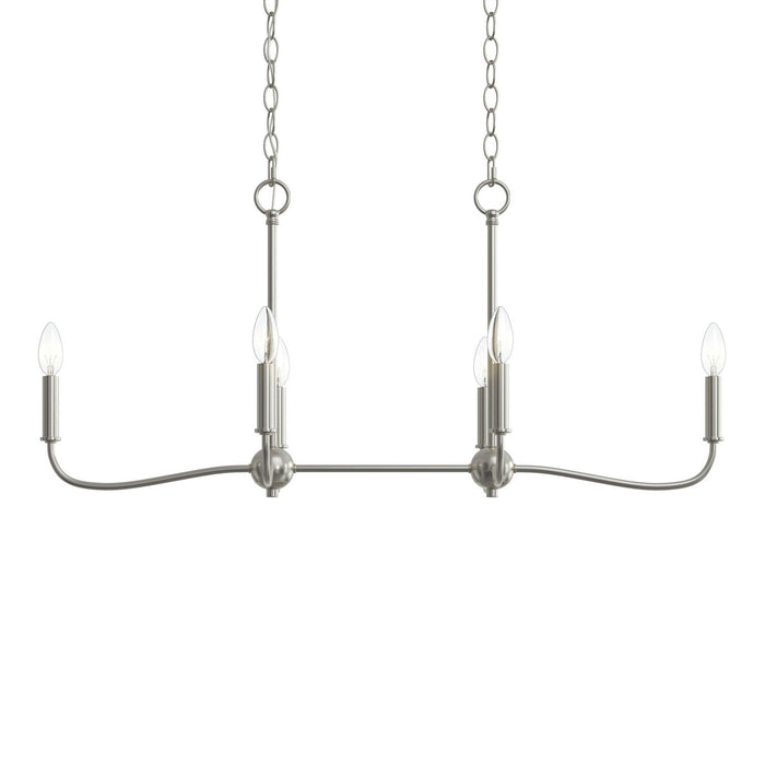 Myhouse Lighting Progress Lighting - P400466-009 - Six Light Linear Chandelier - Ilia - Brushed Nickel