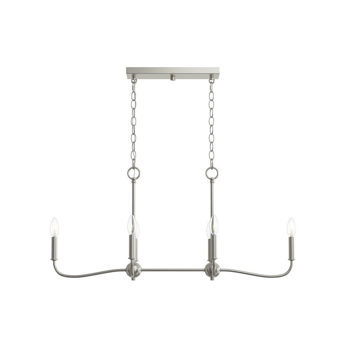 Myhouse Lighting Progress Lighting - P400466-009 - Six Light Linear Chandelier - Ilia - Brushed Nickel