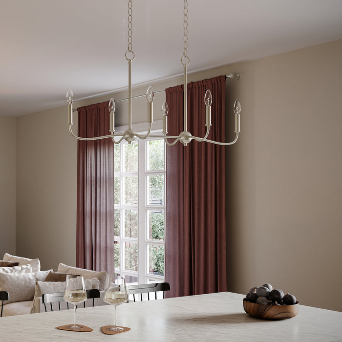 Myhouse Lighting Progress Lighting - P400466-009 - Six Light Linear Chandelier - Ilia - Brushed Nickel