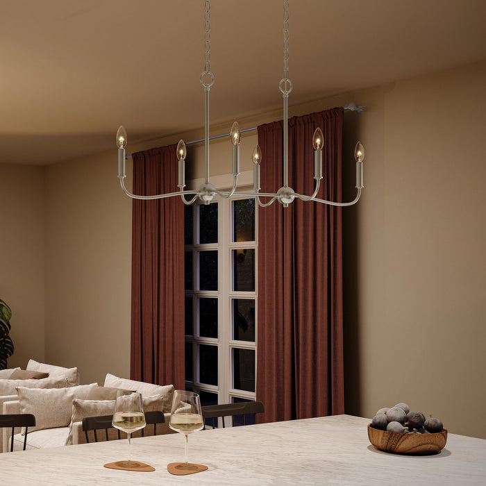 Myhouse Lighting Progress Lighting - P400466-009 - Six Light Linear Chandelier - Ilia - Brushed Nickel