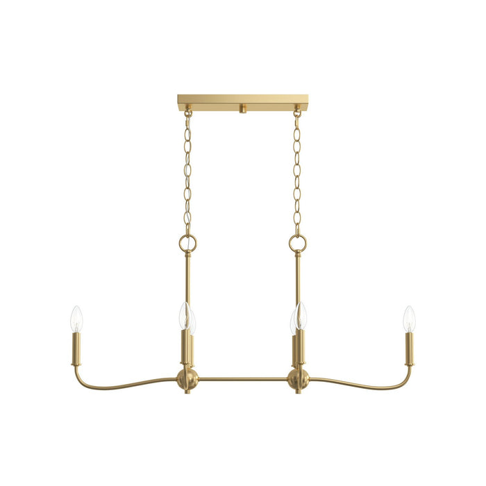 Myhouse Lighting Progress Lighting - P400466-191 - Six Light Linear Chandelier - Ilia - Brushed Gold
