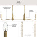 Myhouse Lighting Progress Lighting - P400466-191 - Six Light Linear Chandelier - Ilia - Brushed Gold