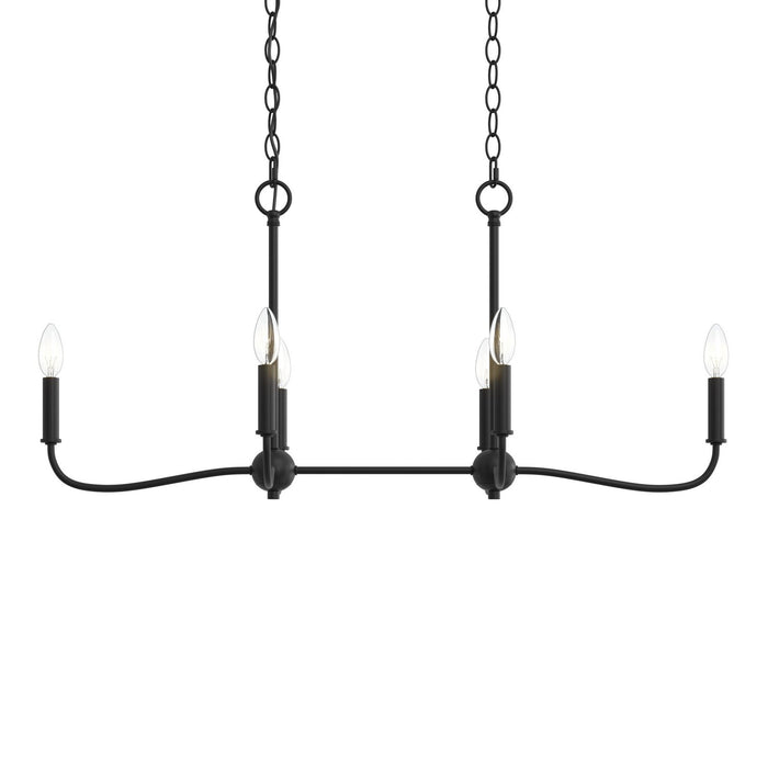 Myhouse Lighting Progress Lighting - P400466-31M - Six Light Linear Chandelier - Ilia - Matte Black