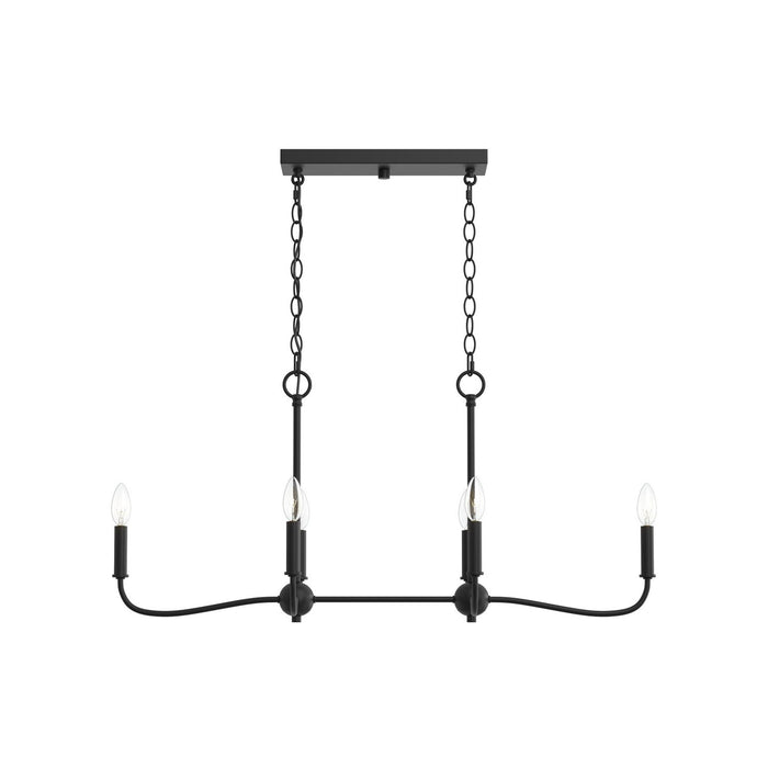Myhouse Lighting Progress Lighting - P400466-31M - Six Light Linear Chandelier - Ilia - Matte Black