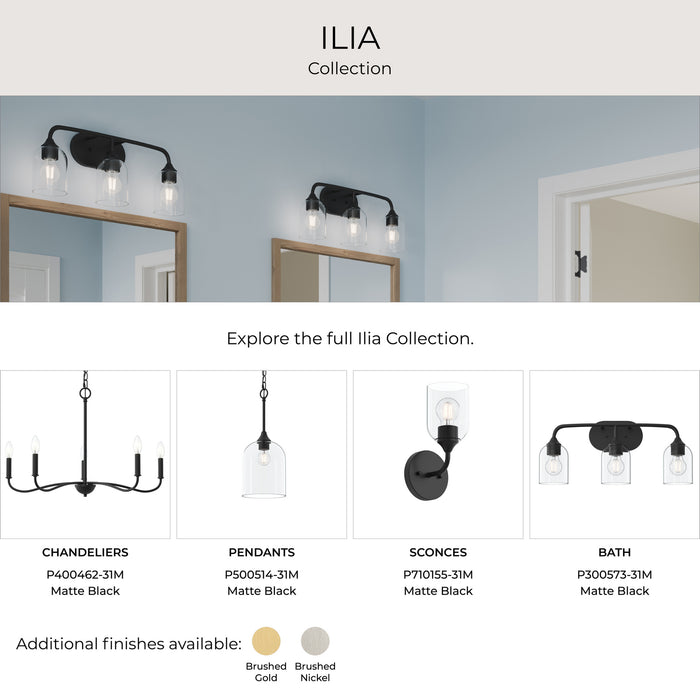Myhouse Lighting Progress Lighting - P400466-31M - Six Light Linear Chandelier - Ilia - Matte Black