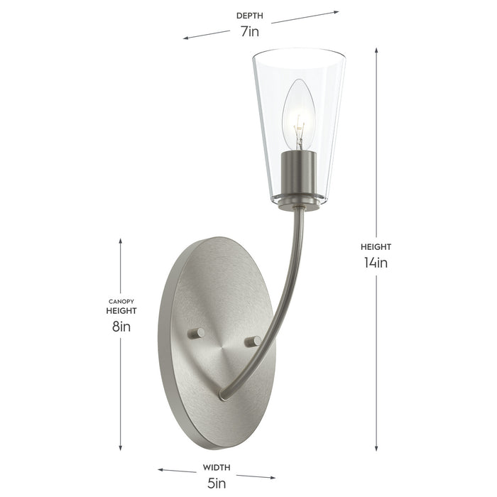 Myhouse Lighting Progress Lighting - P710154-009 - One Light Wall Sconce - Jheni - Brushed Nickel