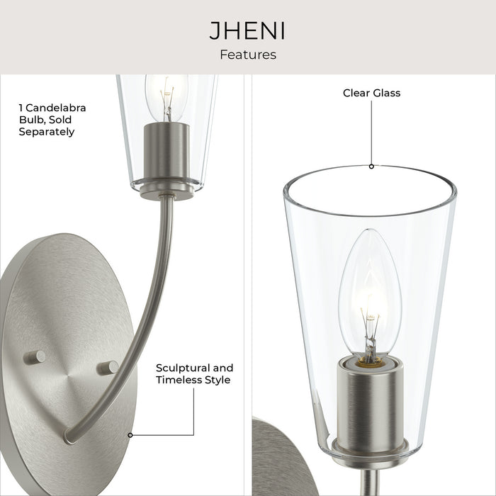 Myhouse Lighting Progress Lighting - P710154-009 - One Light Wall Sconce - Jheni - Brushed Nickel