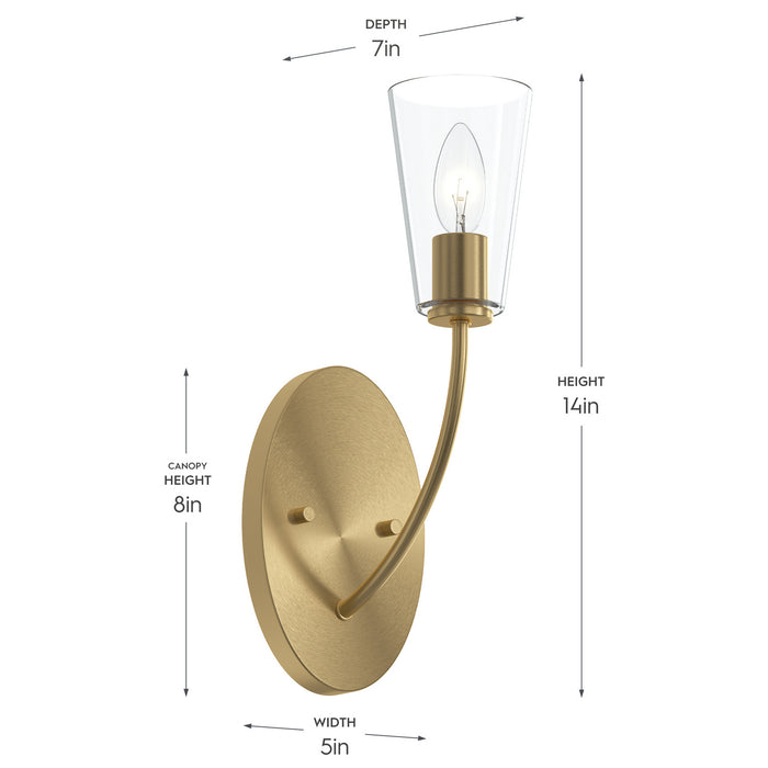 Myhouse Lighting Progress Lighting - P710154-191 - One Light Wall Sconce - Jheni - Brushed Gold
