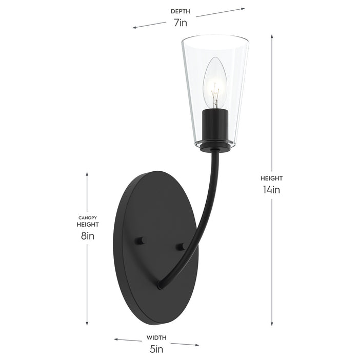 Myhouse Lighting Progress Lighting - P710154-31M - One Light Wall Sconce - Jheni - Matte Black