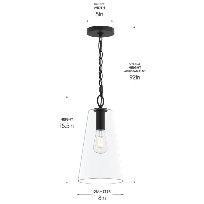 Myhouse Lighting Progress Lighting - P500511-31M - One Light Pendant - Jheni - Matte Black