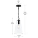 Myhouse Lighting Progress Lighting - P500511-31M - One Light Pendant - Jheni - Matte Black
