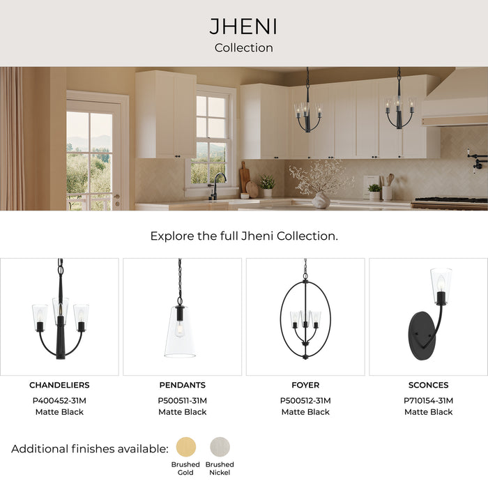 Myhouse Lighting Progress Lighting - P500511-31M - One Light Pendant - Jheni - Matte Black