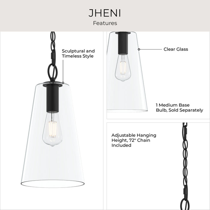 Myhouse Lighting Progress Lighting - P500511-31M - One Light Pendant - Jheni - Matte Black