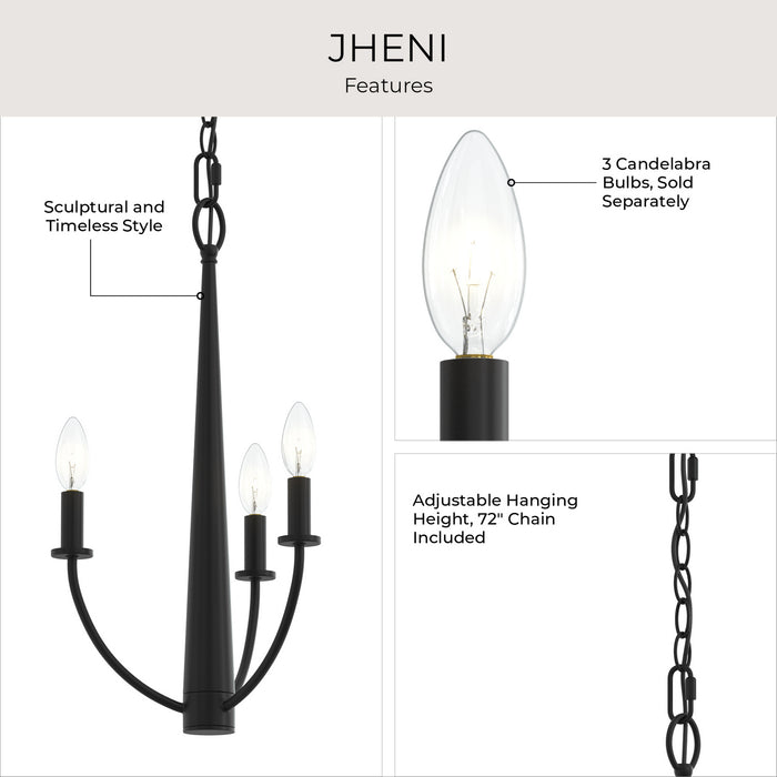 Myhouse Lighting Progress Lighting - P400457-31M - Three Light Chandelier - Jheni - Matte Black