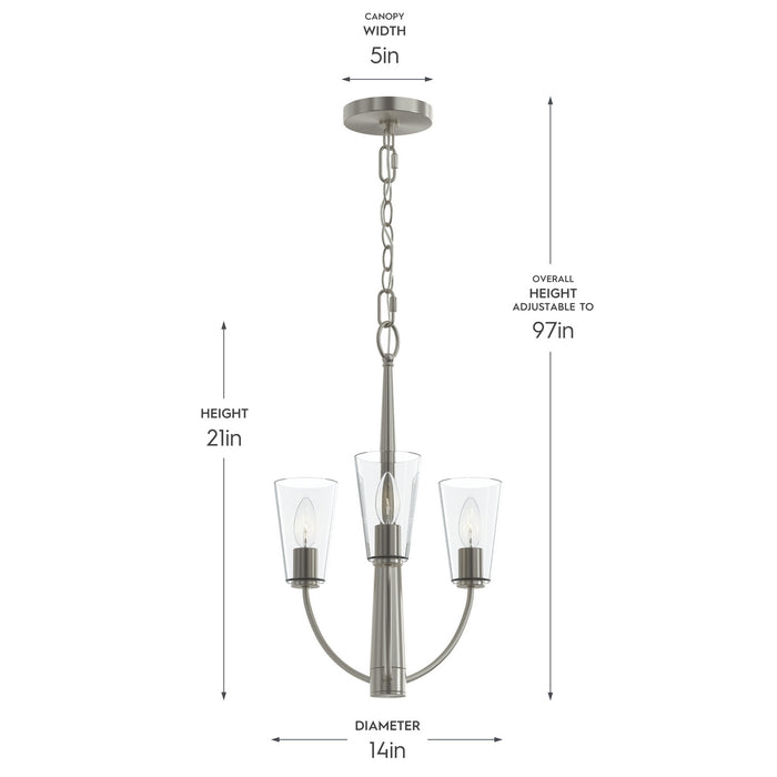 Myhouse Lighting Progress Lighting - P400452-009 - Three Light Chandelier - Jheni - Brushed Nickel