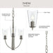 Myhouse Lighting Progress Lighting - P400452-009 - Three Light Chandelier - Jheni - Brushed Nickel
