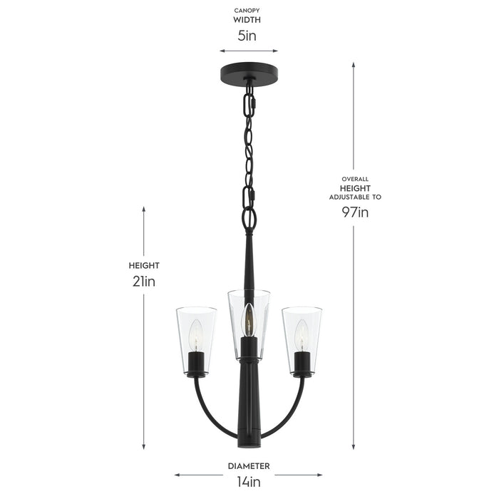 Myhouse Lighting Progress Lighting - P400452-31M - Three Light Chandelier - Jheni - Matte Black