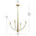 Myhouse Lighting Progress Lighting - P400458-191 - Four Light Chandelier - Jheni - Brushed Gold