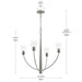 Myhouse Lighting Progress Lighting - P400453-009 - Four Light Chandelier - Jheni - Brushed Nickel