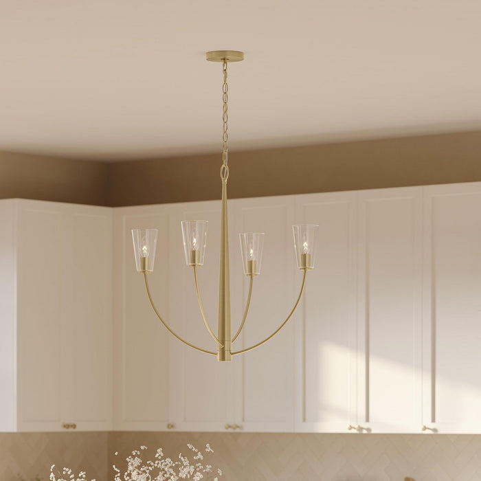 Myhouse Lighting Progress Lighting - P400453-191 - Four Light Chandelier - Jheni - Brushed Gold