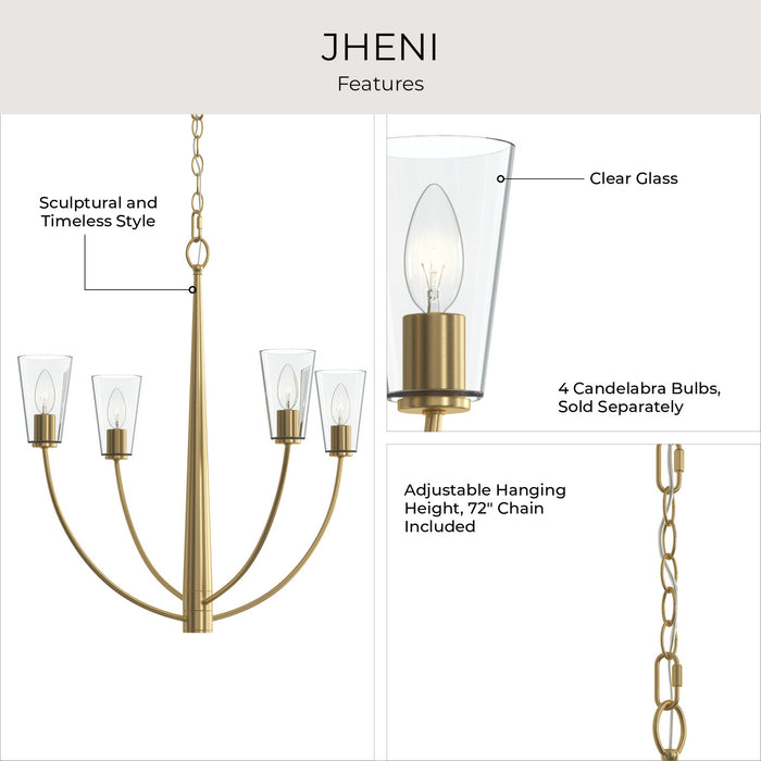 Myhouse Lighting Progress Lighting - P400453-191 - Four Light Chandelier - Jheni - Brushed Gold