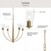 Myhouse Lighting Progress Lighting - P400453-191 - Four Light Chandelier - Jheni - Brushed Gold